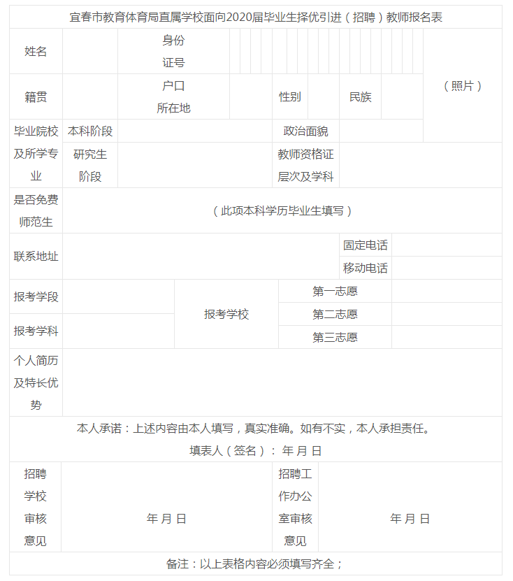 2019年江西宜春市教育体育局教师招聘公告