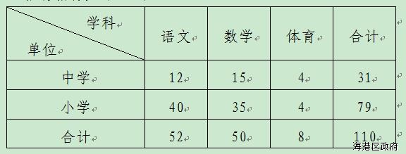 2020年河北秦皇島海港區招聘中小學編外教師110人方案